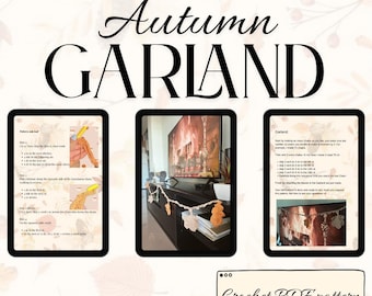 Patroon gehaakte herfstbladslinger – DIY herfstdecor (pdf-download)