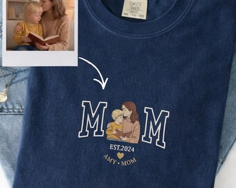 Personalized Mama and Kids Tee, Custom Embroidery Shirt for Moms