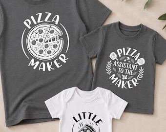 Passende Pizza Maker Shirts für Papa und Kid, Big Bro Sister T-Shirt und Little Stück Baby Kleinkind, tolle Geschenkidee zum Vatertag