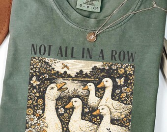 Funny Vintage Ducks Not in A Row Shirt, Comfort Colors® Graphic Tee for Homesteading Moms