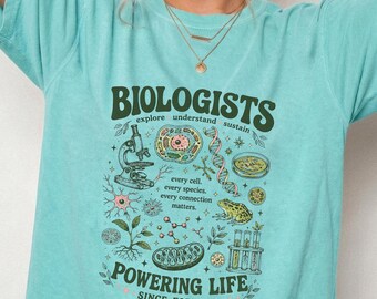 Vintage-Biologen-T-Shirt, Retro-Biologie-Grafik-Shirt, Zelldiagramm-Design aus den 90ern, humorvolles Geschenk für Labor- und Geek-Fans