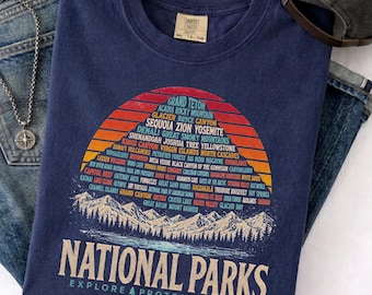 Vintage Nationalparks Shirt, US Nationalpark Geschenke, Bergwandern T-Shirt für Outdoor-Liebhaber