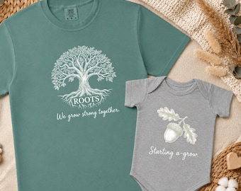 Papa und ich passende Shirts, lustige Papa Baby Outfits, Stammbaum T-Shirt Set für den Vatertag