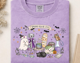 Halloween-Krankenschwester-T-Shirt, lustiges Sweatshirt für den Gesundheitsbereich, Geschenkidee für Krankenschwestern in Komfortfarben