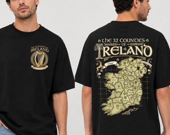 Vintage Ireland Counties Shirt, Celtic Coat of Arms T-shirt, Irish Pride Gift