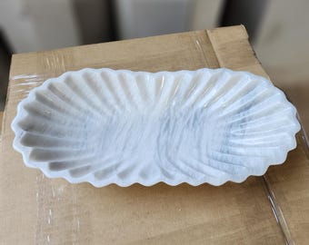 Handcrafted Rare White Marble Ruffle Bowl | Snow Texture White Marble | Flower Bowl for Kitchen | Vegetable & Fruit Tray