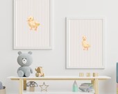 Nursery Wall Art Printable — Baby Duck Print Set, Instant Download, Kids Room Decor, Watercolor Duckling Poster, Neutral Nursery Print