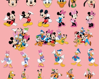 Mickey Mouse & Friends Best PNG Bundle, Mickey Mouse PNG Cartoon Sublimation Cliparts,PNG Pack