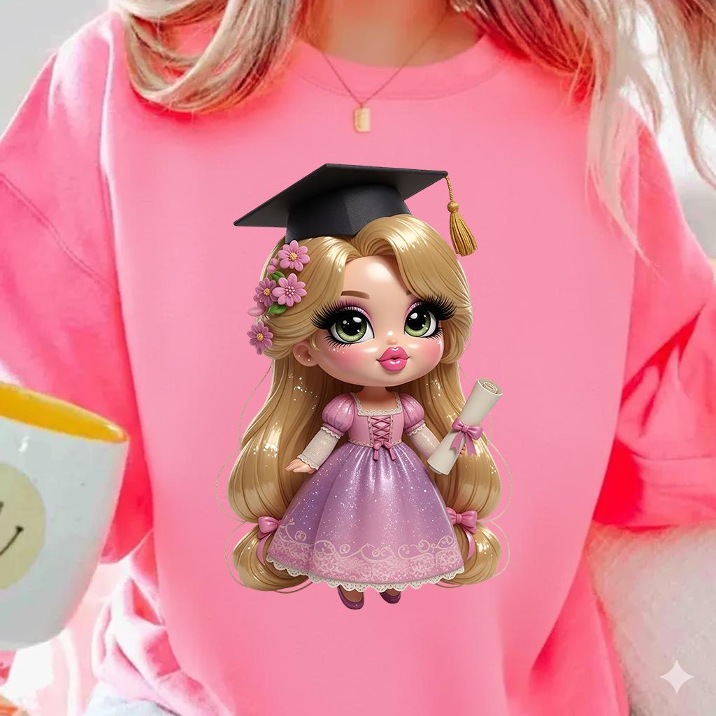 Phd Princess Princess Graduation PNG Bundle, Bratz Style Princess Clipart, Chibi Big ...