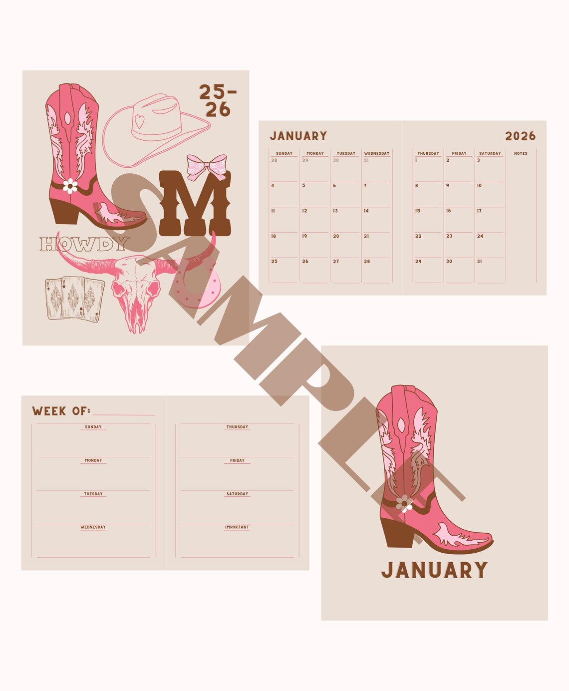 Western Custom Calendar (digital Download) - Etsy