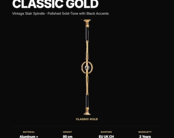 Classic Stair Spindle Set | Black Gold Baluster | Vintage Brass Style Banister | Luxury Staircase Renovation | EU UK Free Shipping