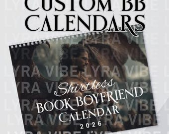 Custom Book Boyfriend Calendar Booktok Merch Romantasy Merch Bookstagram Morally Grey Gifts
