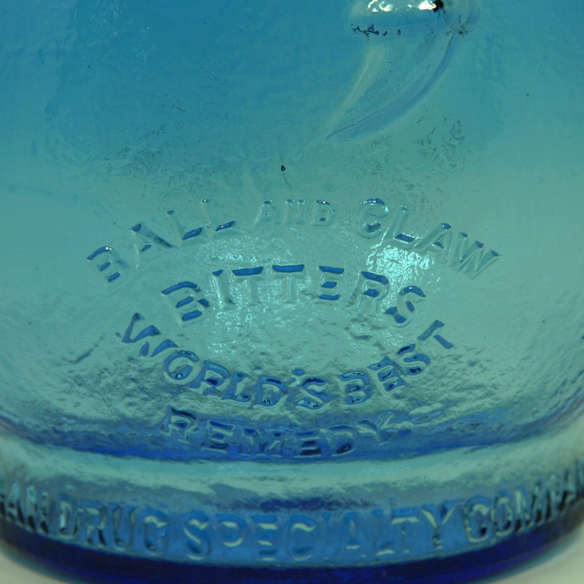 Ball and Claw Bitters Bottle Blue Glass Apothecary Bottle Etsy