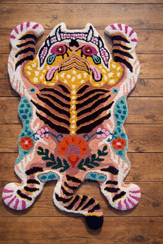 Hand Tufted Tibetan Tiger Rug New Pattern Animal Rug Skin Rug