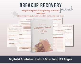 Breakup Recovery Journal | Stop Comparing Yourself Workbook (Digital PDF)