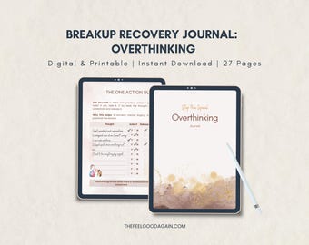 Mind Won't Switch Off After the Breakup? Guided Journal to Stop Overthinking | Digital, Printable