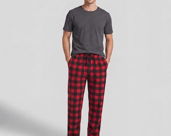 Męskie spodnie piżamowe w kratę Buffalo Check – Soft Lounge Joggers
