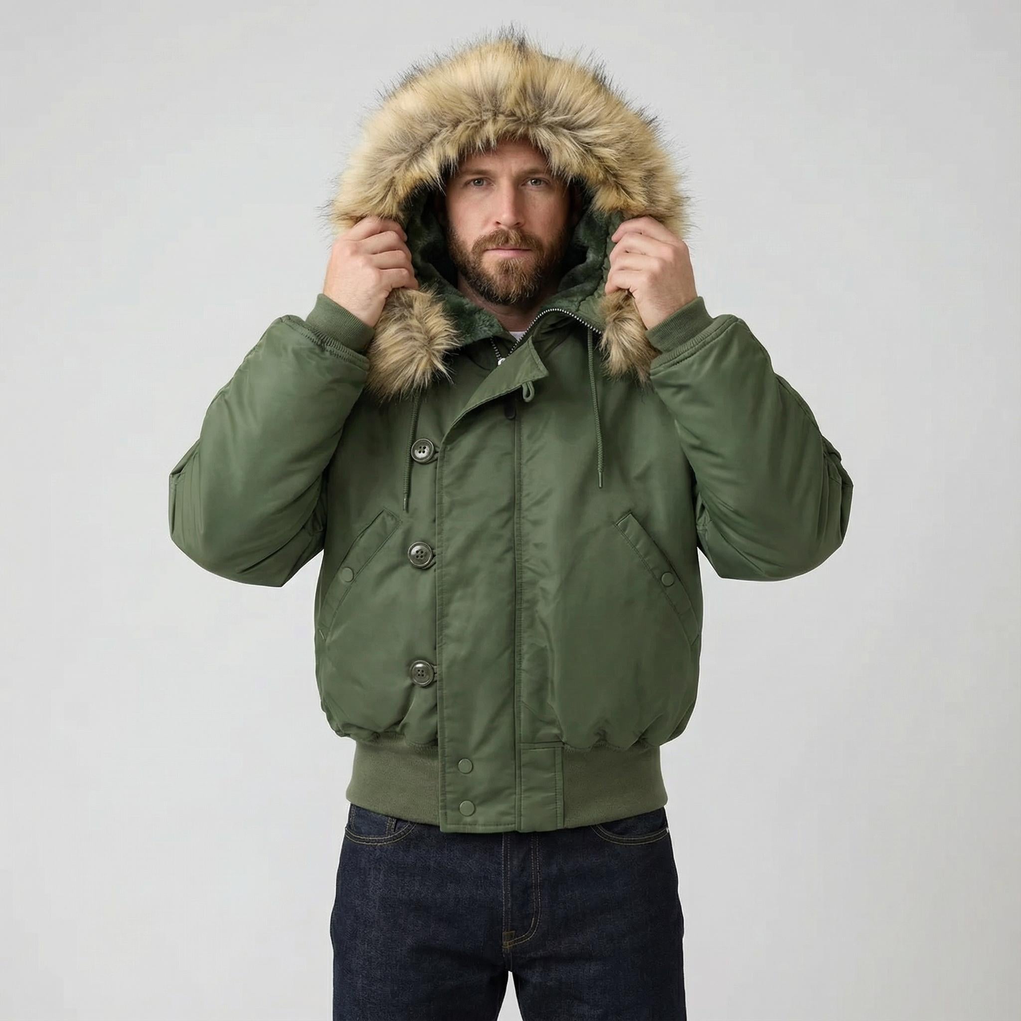 bomber jacket green jacket with fur inside