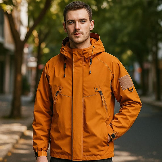 Men's Waterproof Hooded Windbreaker Jacket: Lightweight Streetwear Coat
