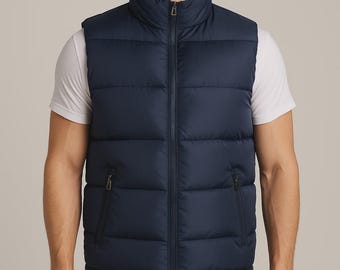 Herren Kugelweste - Polyester Gesteppte, ärmellose Winterweste
