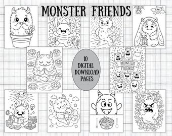 Monster Friends Coloring Pages – Fun Kids & Adults Activity (Printable)