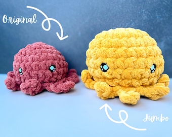 Jumbo Crochet Octopus Plushie, Handmade Stuffed Animal
