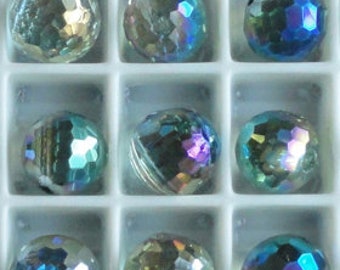 6pc 13mm Thunder Polish Crystal Cobalt Blue Teardrop Pendant Charms