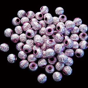 20pc - 8mm Anodized BABY PINK Diamond Cut Spiral Circle Design Round Metal Spacer Beads