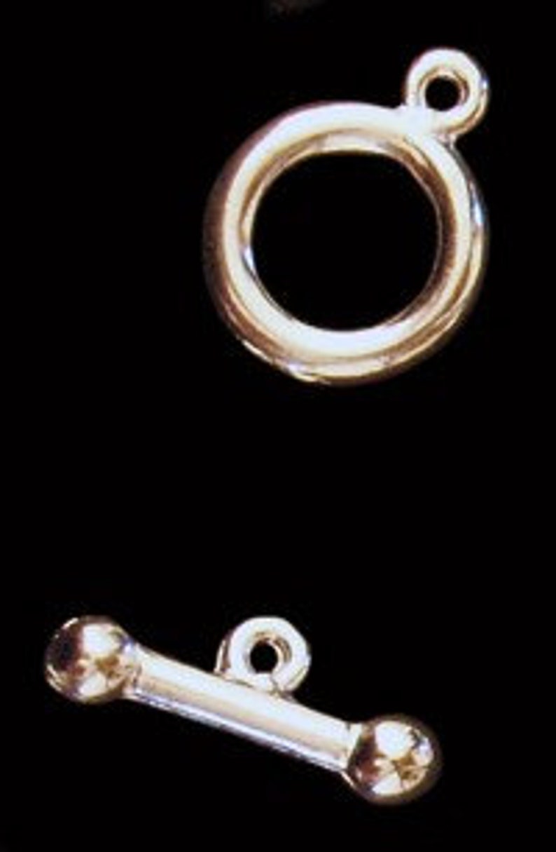 13mm Silver Plated Metal Toggle Clasp Closure 6 Sets