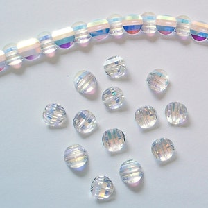 2pc - 12mm Rare Vintage Swarovski Crystal AB Pagoda 5107 Beads Lefts