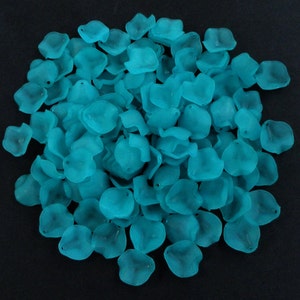 20pc - 16mm Frosted MATTE Turquoise Blue/Green Flower Petal Accent Dangle Charm Pendant Beads