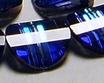 6pc - 8mm Rare Vintage Swarovski Crystal Bermuda Blue II Pagoda 5107 Beads Lefts