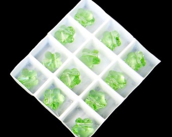 6pc - 8mm Swarovski Crystal Peridot Faceted Flower Beads Spacers Style 5744