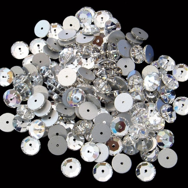 12pc - 4mm Swarovski Crystal Silver Foiled Round Beads Spacers Sew-On Style 3128 aka 3112 or 3000