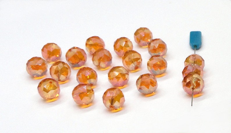 17mm Thunder Polish Crystal Wine AB 2X Faceted Ball Focal Spacer Beads 6pc