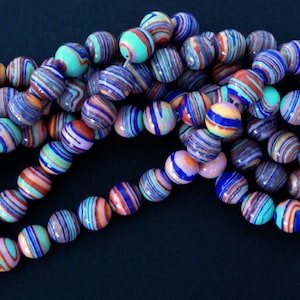 1 - 15 1/2&quot; Strand 12mm Smooth Multicolor Turquoise Round Spacer Focal Beads 33pc