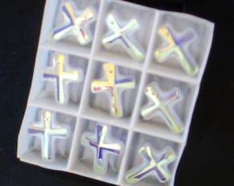 20mm Swarovski Crystal Style 6860 Crystal AB Cross Pendant Prism Charm
