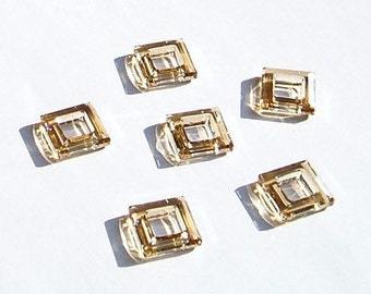 Swarovski Crystal 14mm Square Golden Shadow Pendant Charm Modernist Style 4439