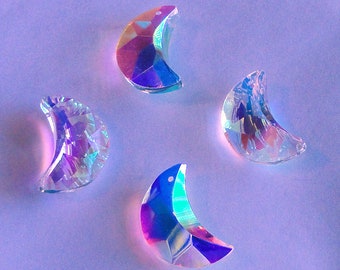 30mm Celestial Crystal AB MOON Prism Pendant SUNCATCHER Charm