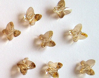 6pc - 6mm Swarovski Crystal Golden Shadow Butterfly Crystal Beads Spacers Style 5754