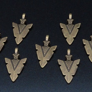 2pc - 32x17mm Tibet Tibetan Bronze Metal Arrow Arrowhead Pendant