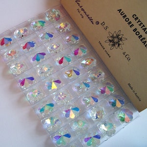 4pc - 12mm Rare Vintage Swarovski Crystal AB Margarita Flower Pendants Charms Article 5110