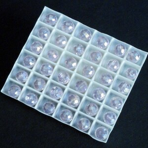 12pc - 6mm Thunder Polish Crystal Light Rose Pink AB 2X Facet Disco Ball Spacer Beads