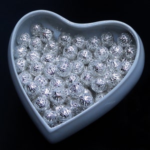 18pc - 8mm Silver Plated Round Sphere Metal FILIGREE Hollow Spacer Beads