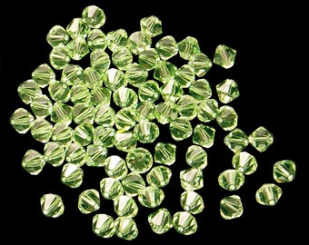 12pc - 5mm Swarovski Crystal Chrysolite BiCone Spacer Beads Style 5301 aka 5328