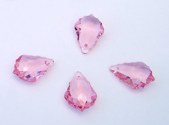 Swarovski Crystal 22mm Light Rose Baroque Pendant Charm Prism Style 6090
