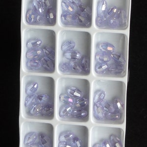 12pc - 6mm Thunder Polish Crystal Faceted Alexandrite AB 2X Rugby Barrel Spacer Beads