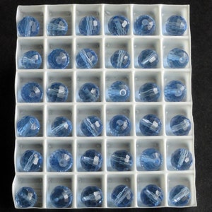 12pc - 6mm Thunder Polish Crystal Light Sapphire Blue 96 Facet Disco Ball Spacer Beads