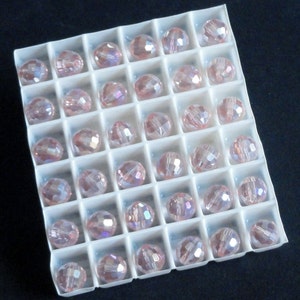 12pc - 8mm Thunder Polish Crystal Antique Rose Pink AB 2X 96 Facet Disco Ball Spacer Beads