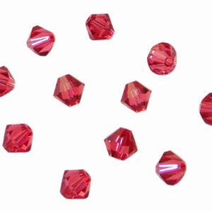 24pc - 4mm Swarovski Crystal Padparadscha BiCone Spacer Beads Style 5301 aka 5328